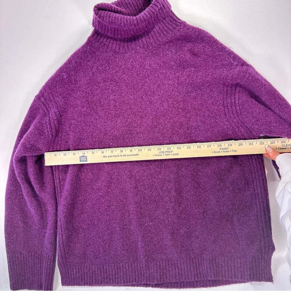 J Crew Women’s Alpaca Blend Turtleneck Sweater Purple Knit M - Picture 11 of 11